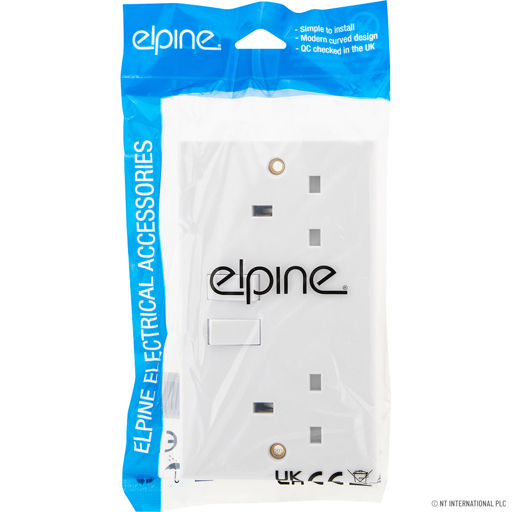 13A 2 Gang Switched Socket (5) White