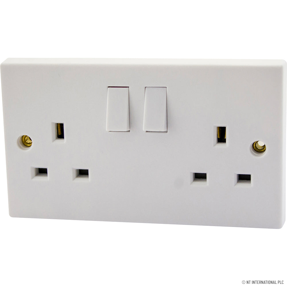 13A 2 Gang Switched Socket (5) White