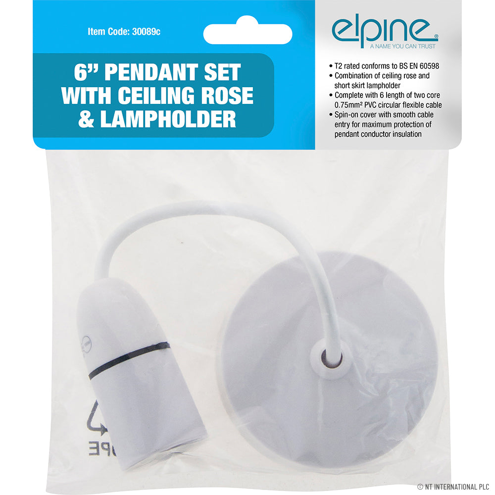 6" Pendant Kit - Ceiling Rose Lampholder