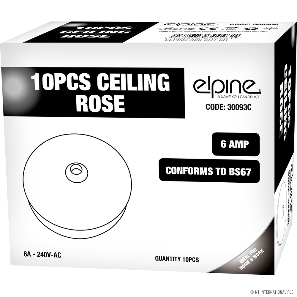 Peak Kit Ceiling Rose 6 Amp (10) White - Peak Kit