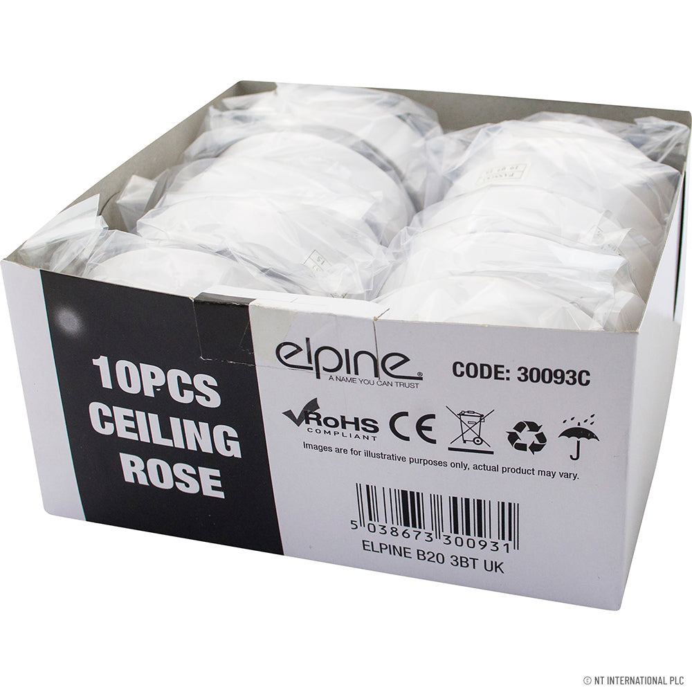 Ceiling Rose 6 Amp (10) White