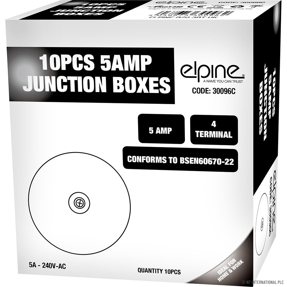 5 Amp Junction Box 4 Terminals (10) White