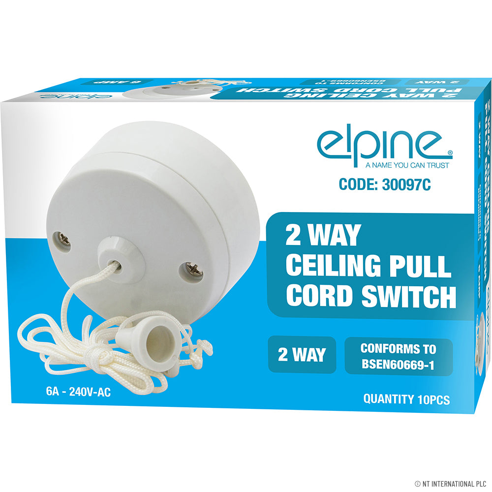 Peak Kit 2 Way Ceiling Pull Switch ( 10 ) White - Peak Kit