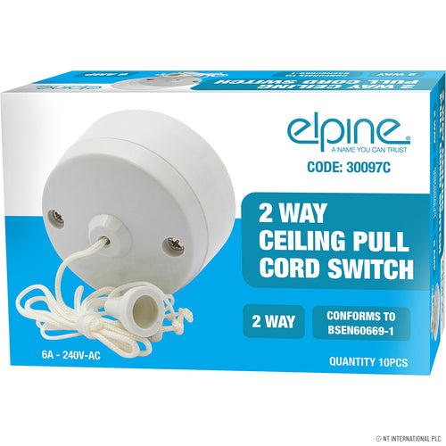 Peak Kit 2 Way Ceiling Pull Switch ( 10 ) White - Peak Kit