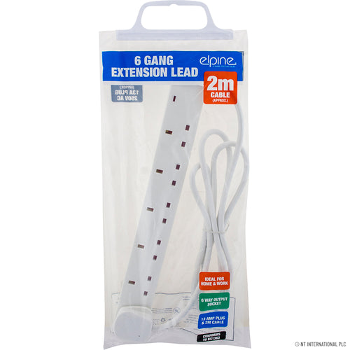 Peak Kit 6 Way 2M Extension Lead with Neon Light - Peak Kit