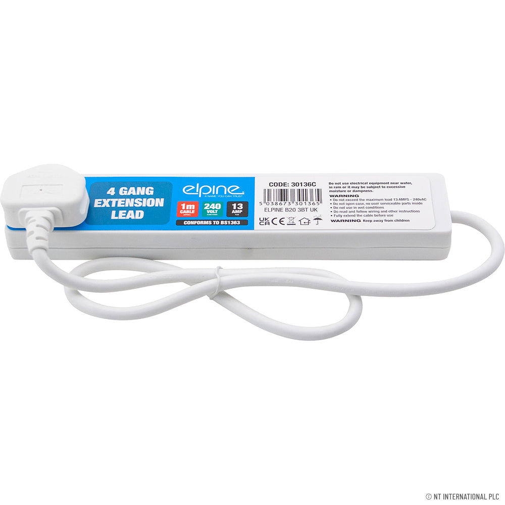 Peak Kit 4 Way 1m Extension Lead - Shrink - Peak Kit