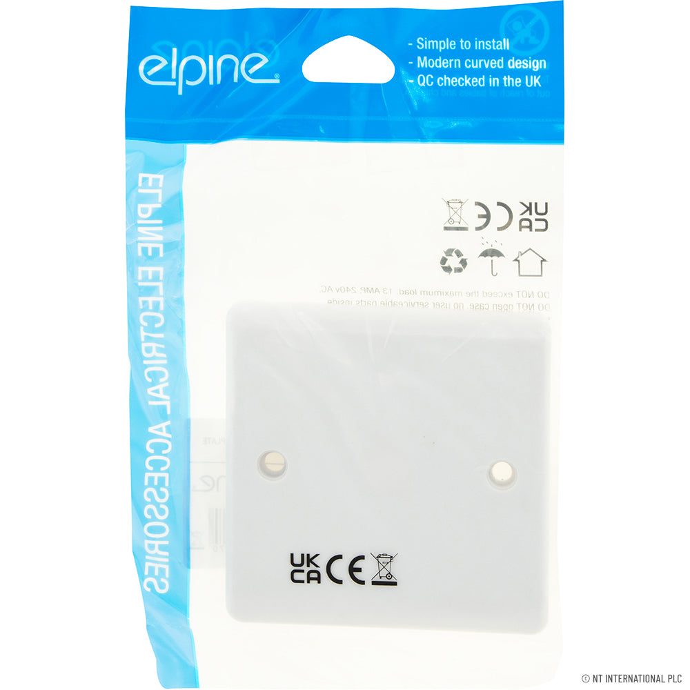 Peak Kit Slim Curve Blanking Plate 1 Gang ( White ) - Peak Kit