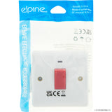 Peak Kit Slim Curve 45A Cooker Switch With Neon ( Whit - Peak Kit