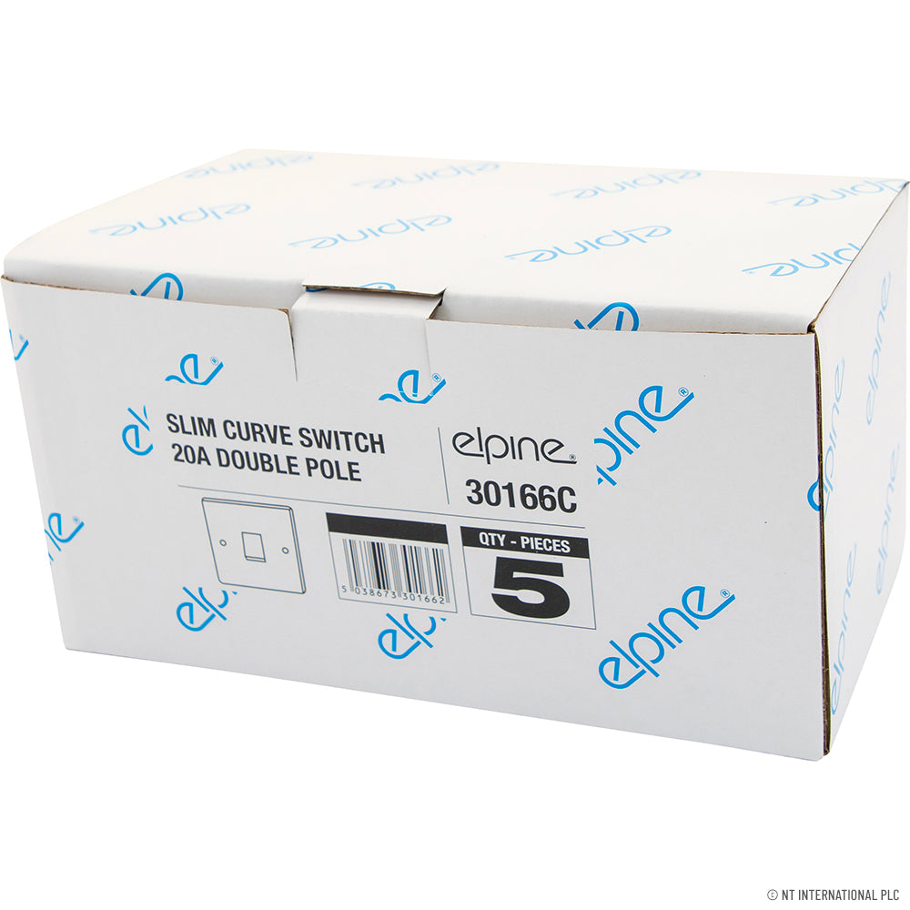 Slim Curve 20A Switch Double Pole ( White )