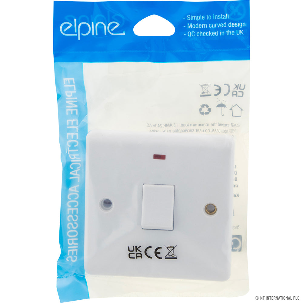 Peak Kit Slim Curve 20A Switch DP with Neon ( White ) - Peak Kit