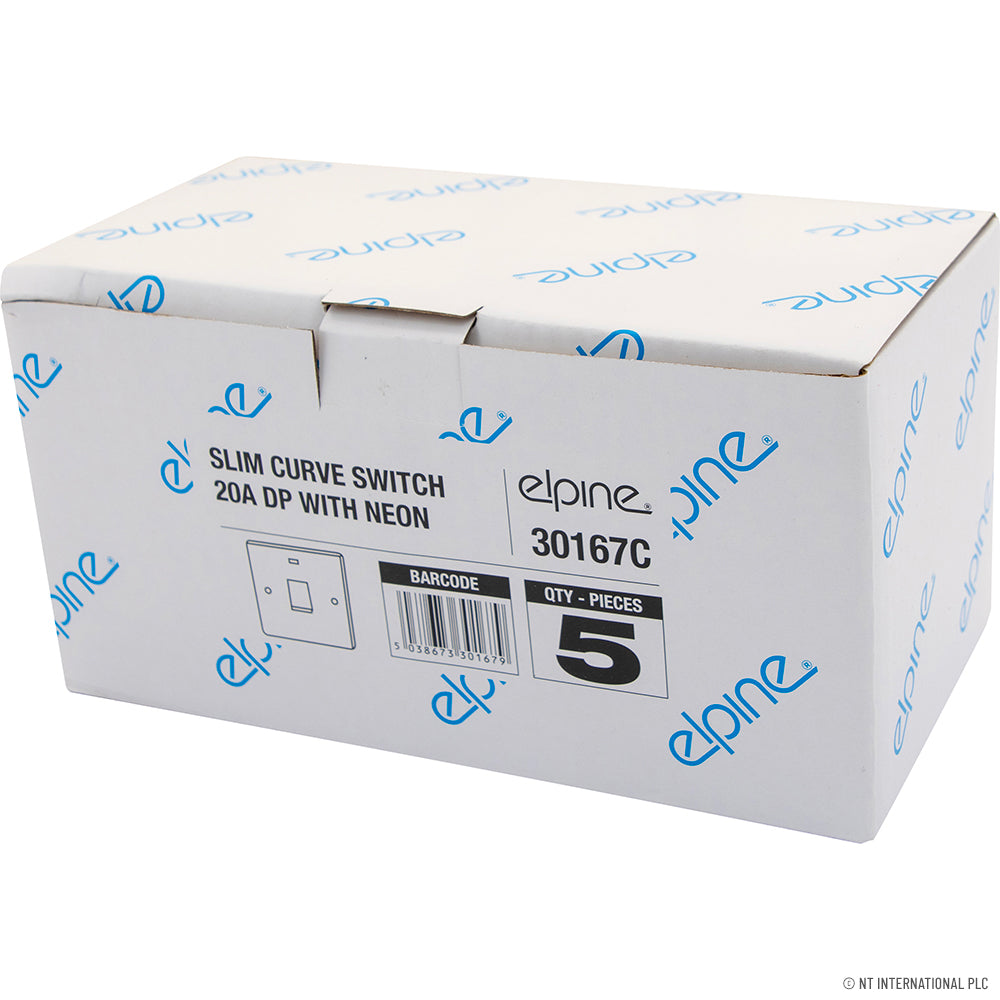 Slim Curve 20A Switch DP with Neon ( White )