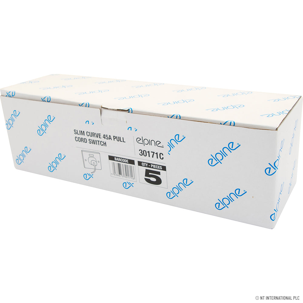 Slim Curve 45A Pull Cord Switch ( White )