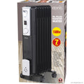 1500w 7 Fin Oil Filled Radiator Heater Black