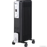 1500w 7 Fin Oil Filled Radiator Heater Black