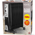 2500w 11 Fin Oil Filled Radiator Heater Black