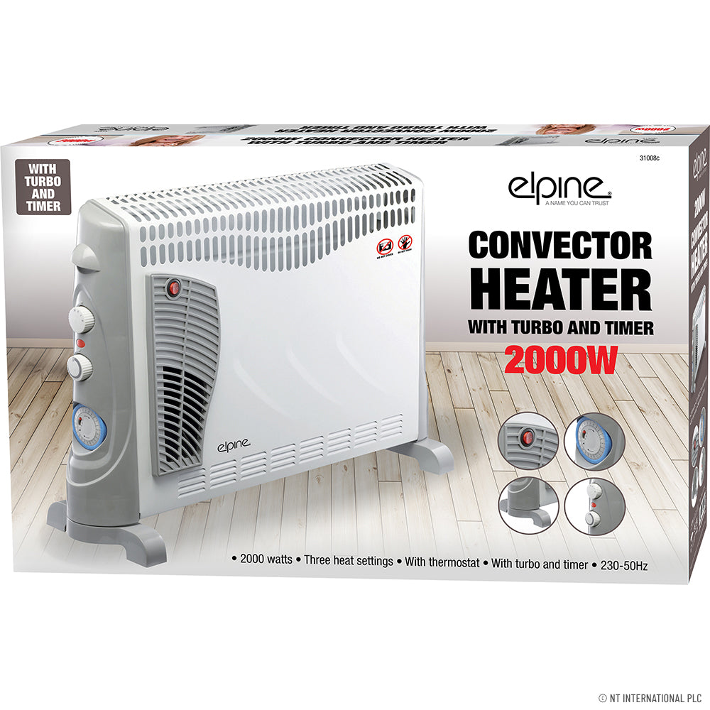 Peak Kit Convector Heater Grey with Timer & Turbo Fan - Peak Kit