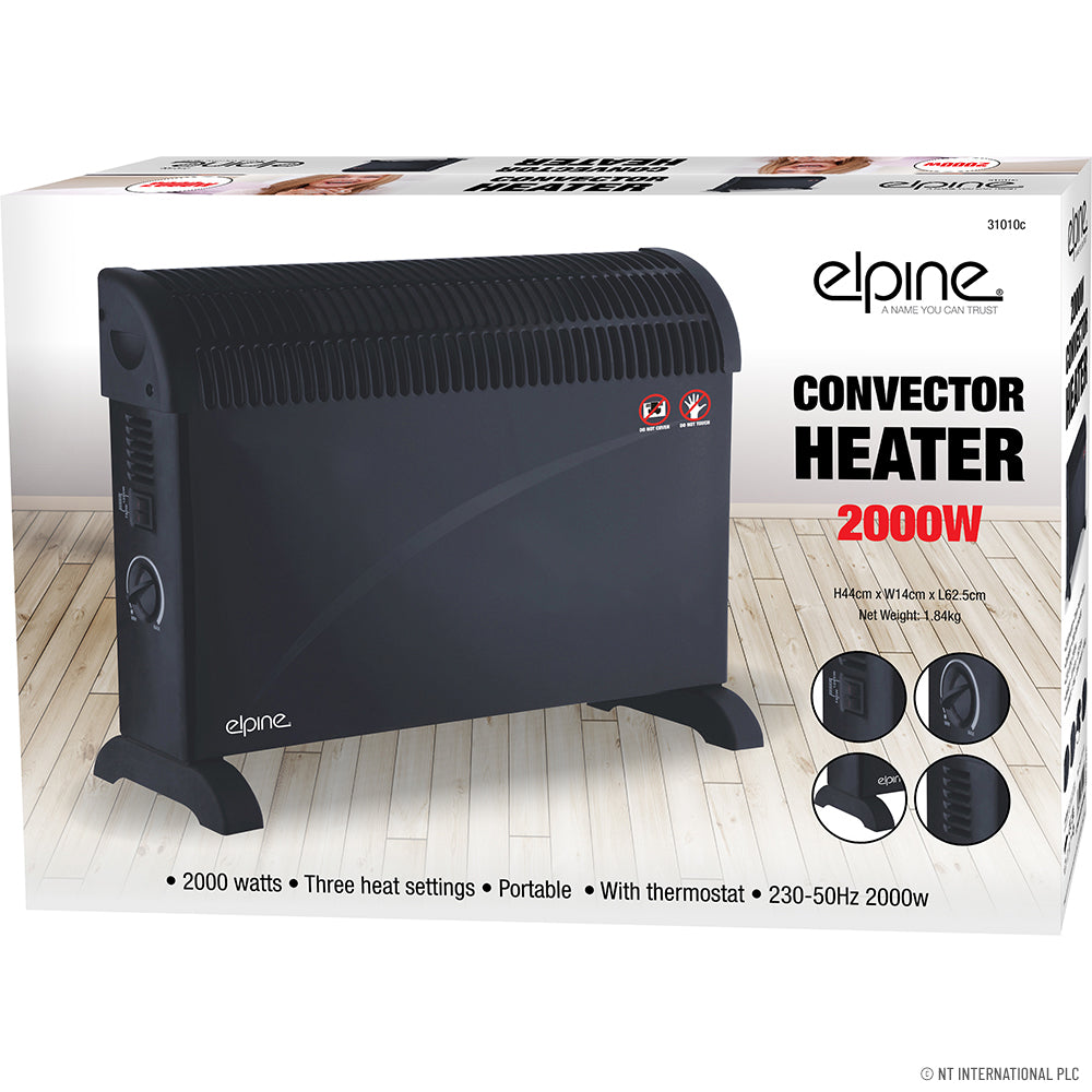 Peak Kit 2000W Convector Heater Black - Peak Kit