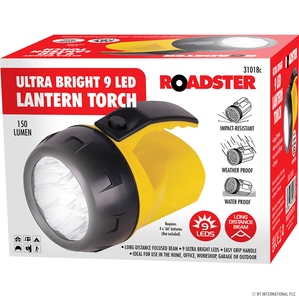 9 Led Lantern Torch - Colour Box