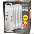 800w 6 Fin Oil Filled Radiator Heater White