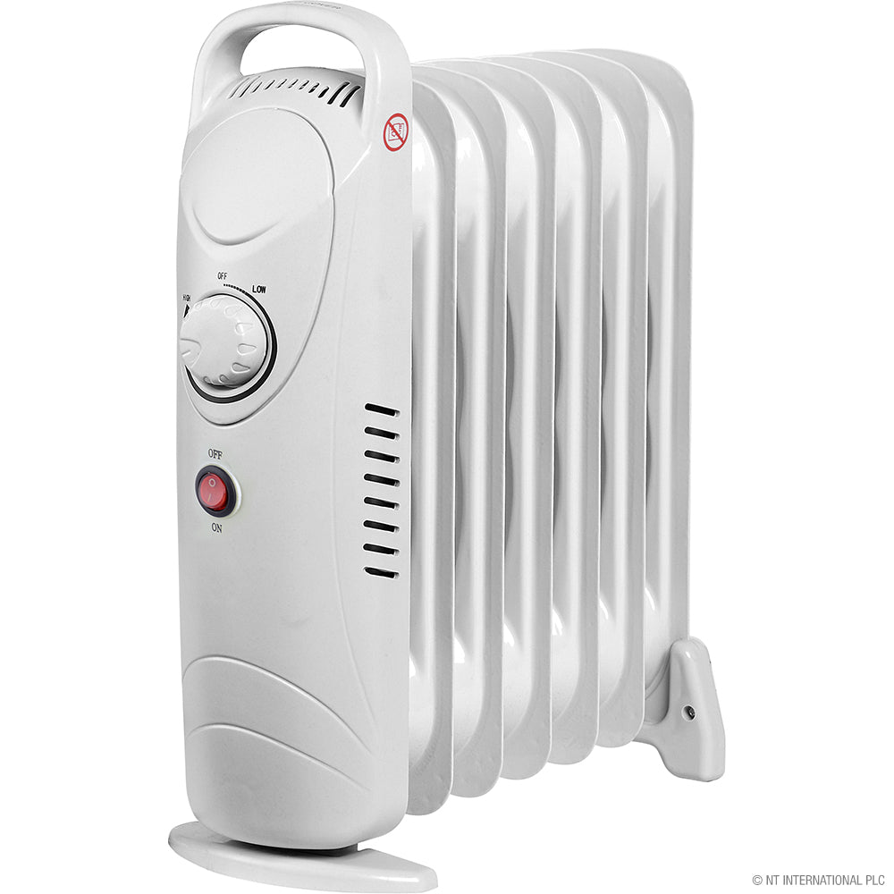 800w 6 Fin Oil Filled Radiator Heater White