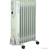 2000w 9 Fin Oil Filled Radiator Heater Black