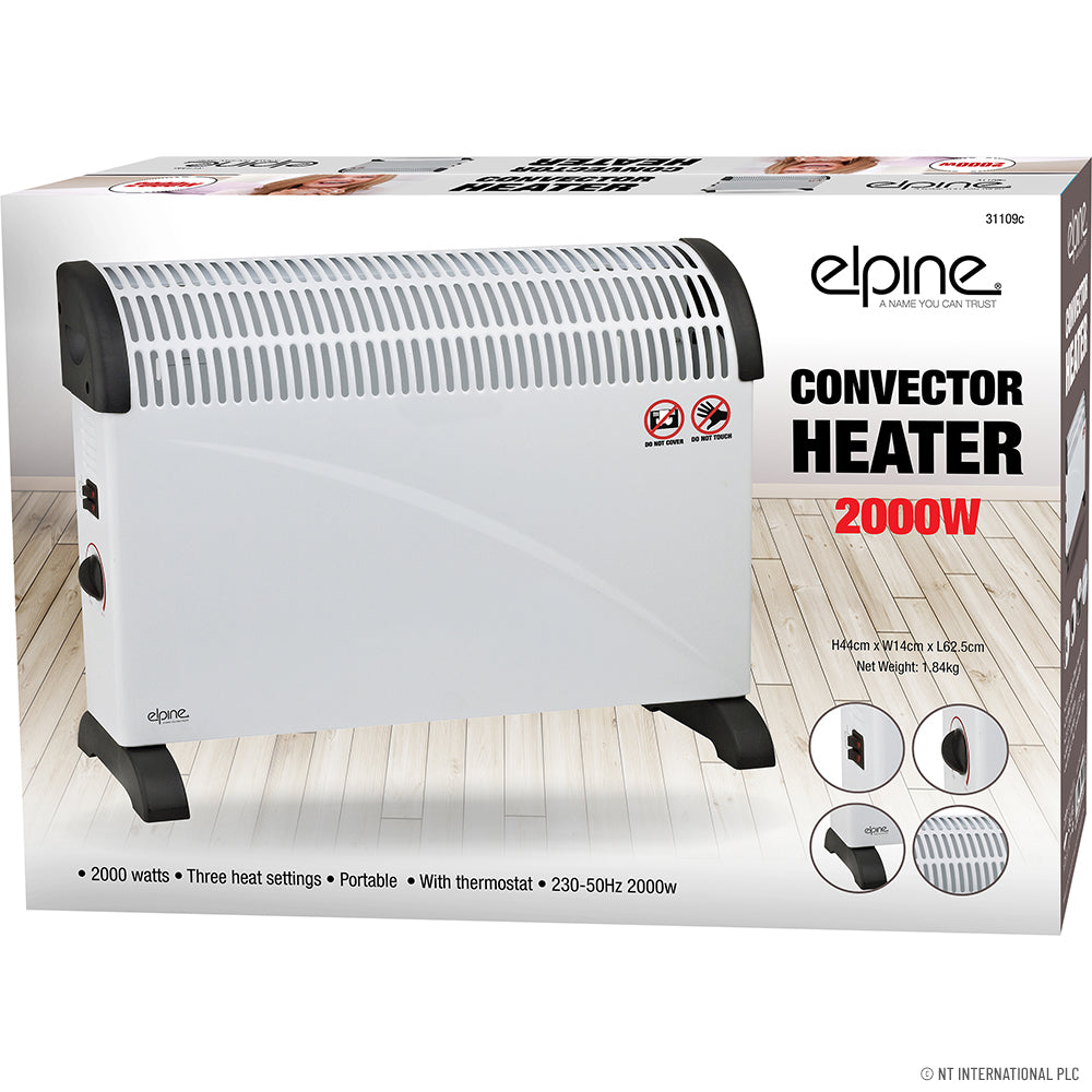 Peak Kit 2000w Portable Convector Heater - White - Peak Kit