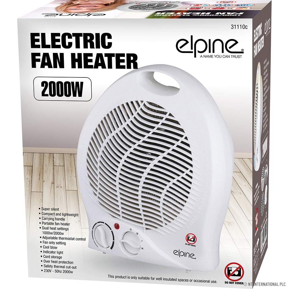 Peak Kit 2000w Electric Fan Heater - Round - Peak Kit