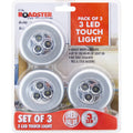 3pk 3 LED Push On Touch Light