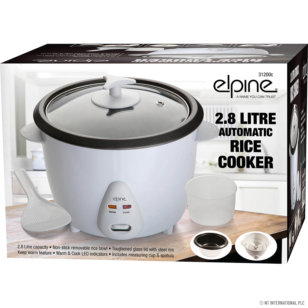 2.8L 1000W Rice Cooker - White