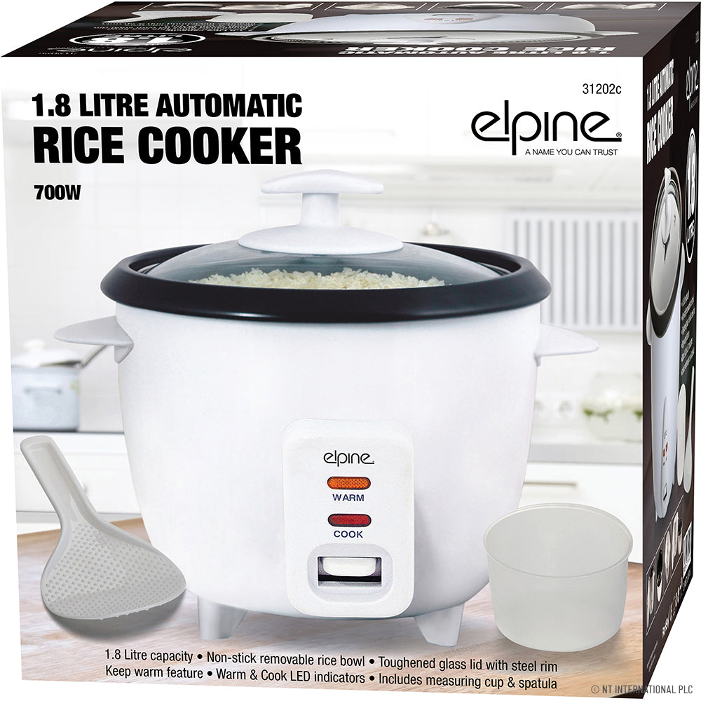Peak Kit 1.8L 700w Rice Cooker - White - Peak Kit
