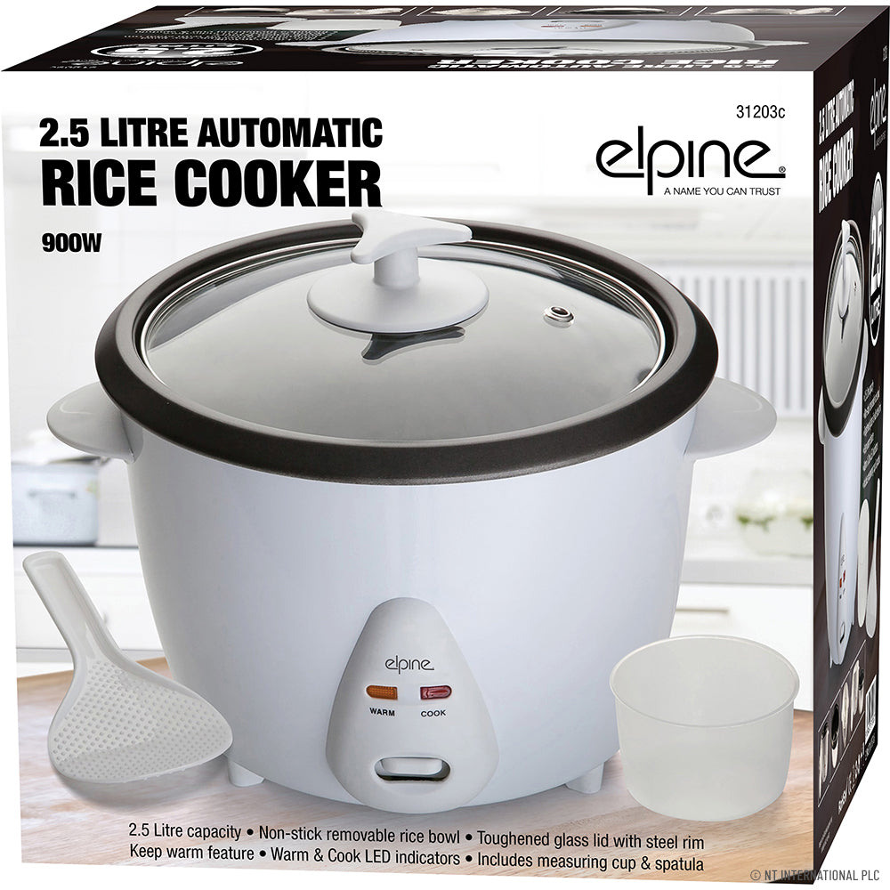 Peak Kit 2.5L 900w Rice Cooker - White - Peak Kit