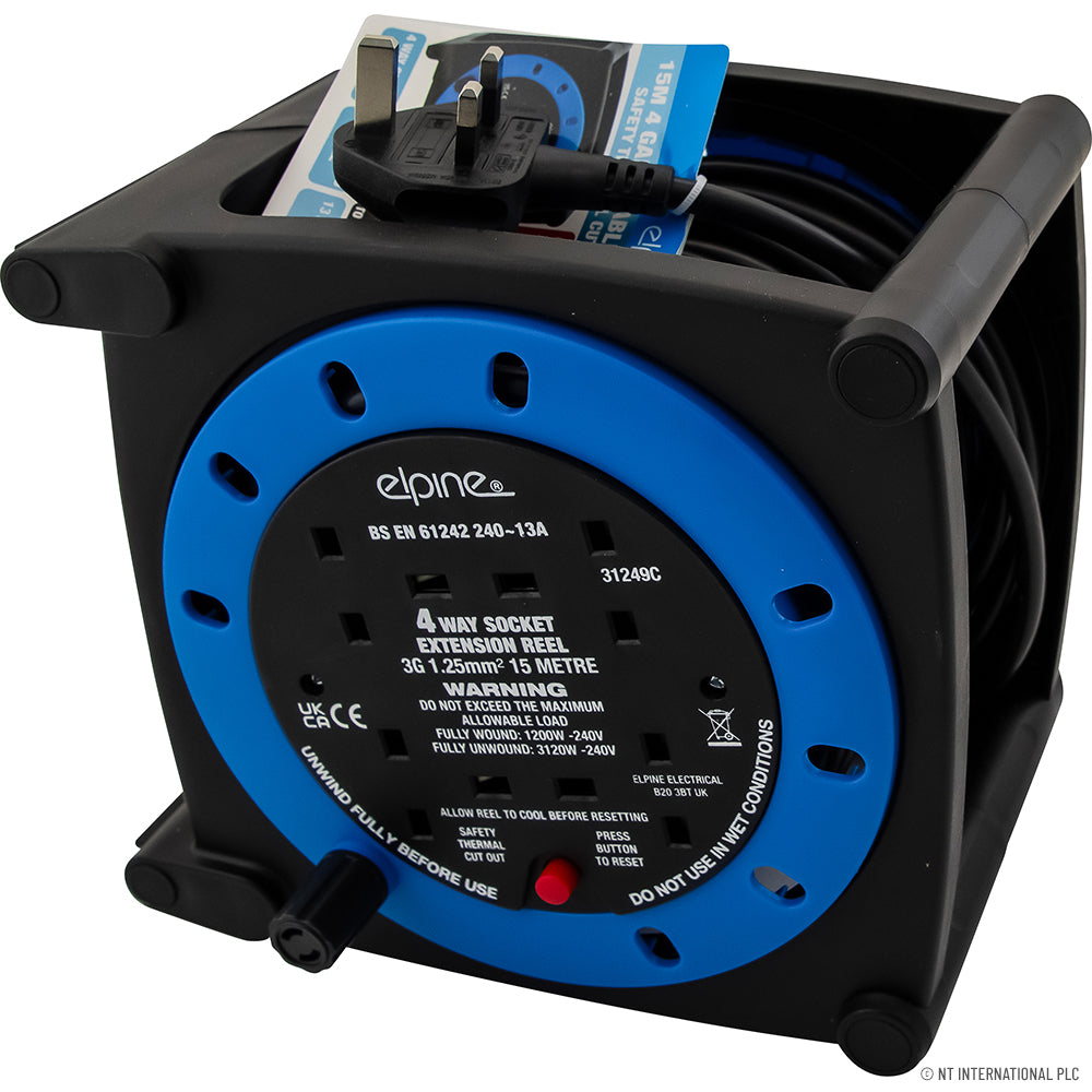 Peak Kit 4Way 13 A 15meter cable reel - Peak Kit