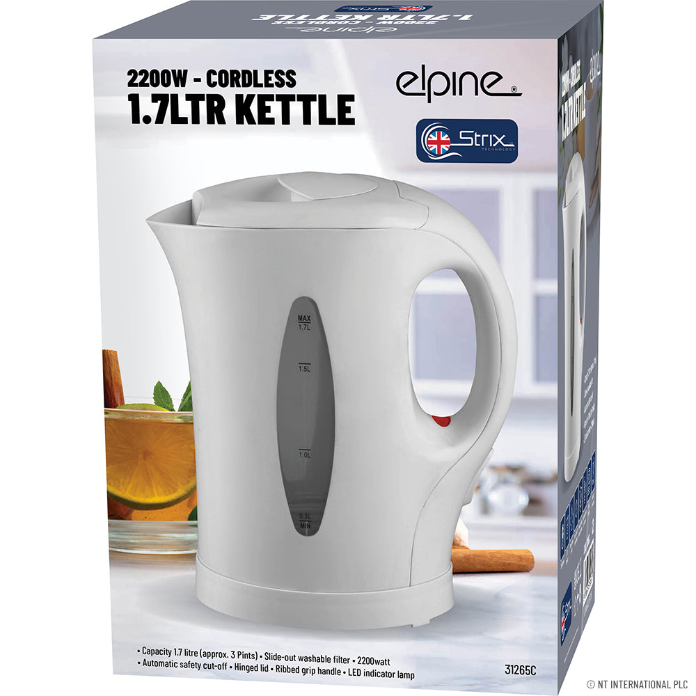 1.7L Cordless Kettle White 220-240V/1850-2200