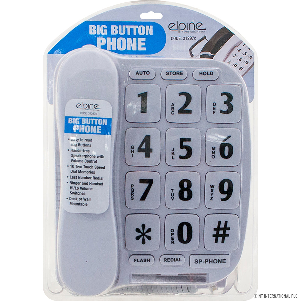 Big Button Phone Desk / Wall Mountable