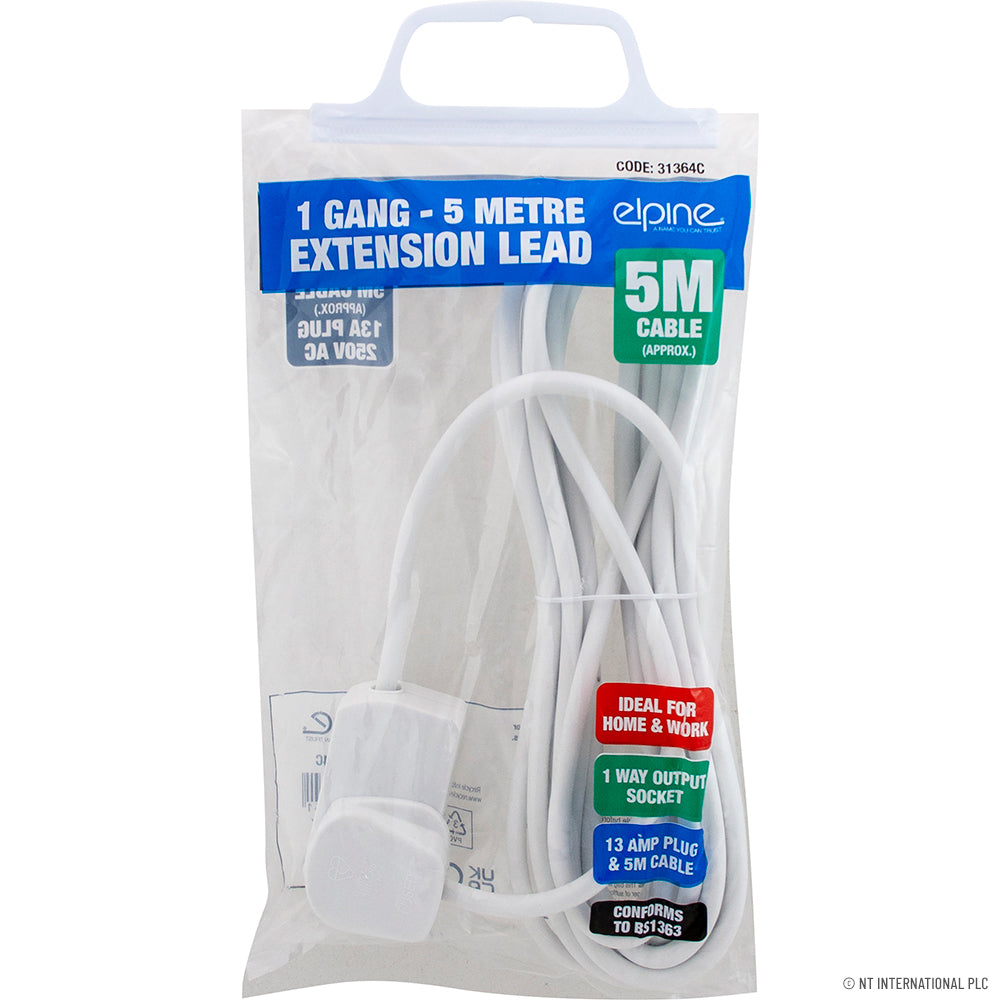 Peak Kit 5m - 1 Way Extension Lead 13A - Peak Kit