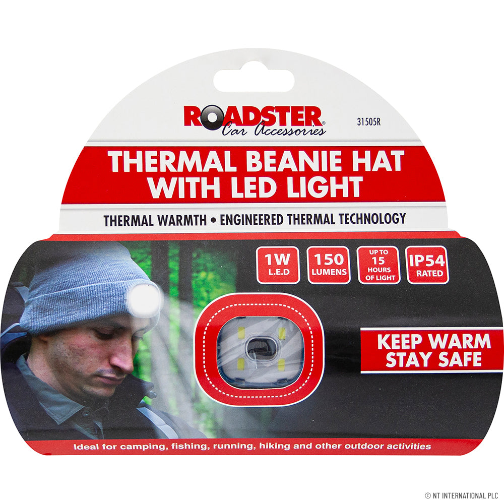 Thermal Hat with LED Flashlight- Beanie