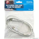 Peak Kit 2m TV Aerial Coax Lead Plug To Socket - Peak Kit