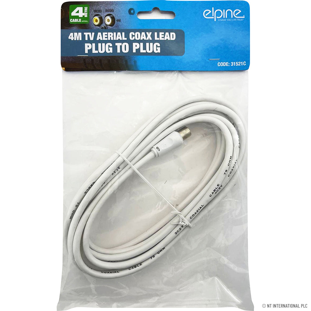 2m TV Aerial Coax Lead Plug To Plug