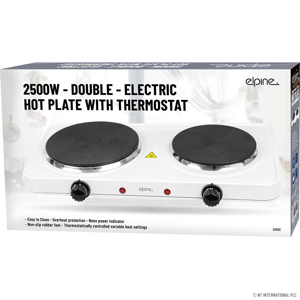 2500w Double Hot Plate - White