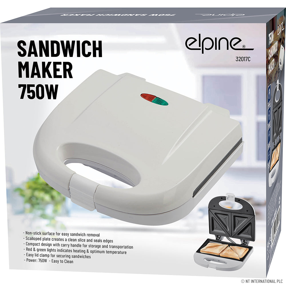 750W Sandwich Maker - White