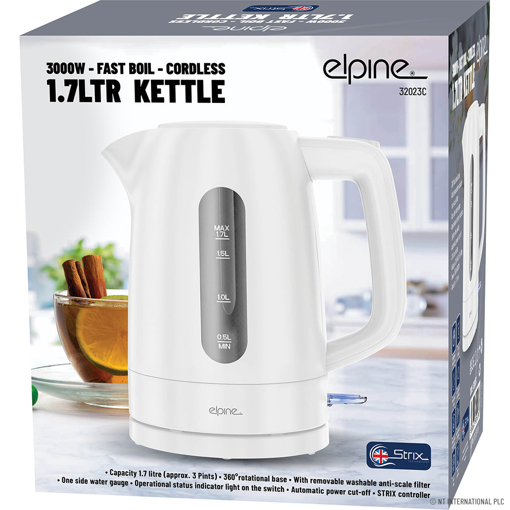 1.7L Cordless Kettle 3000w - White