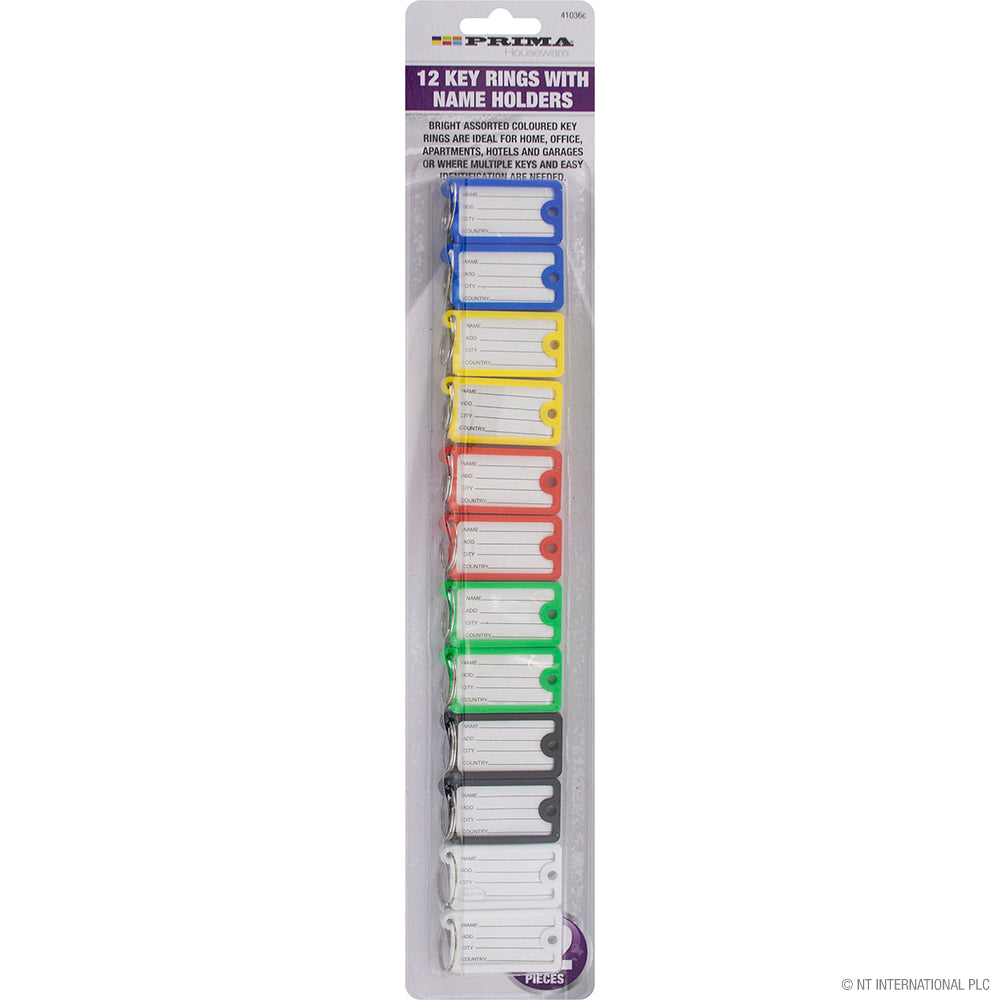 Peak Kit 12pc Key Rings with Name Holders - Peak Kit