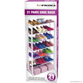 21 Pairs Stackable Shoe Rack - White