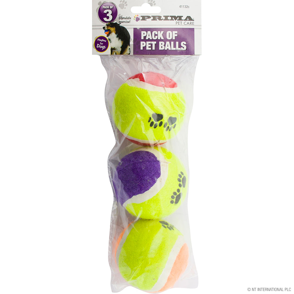 3pk Pet Play Tennis Balls