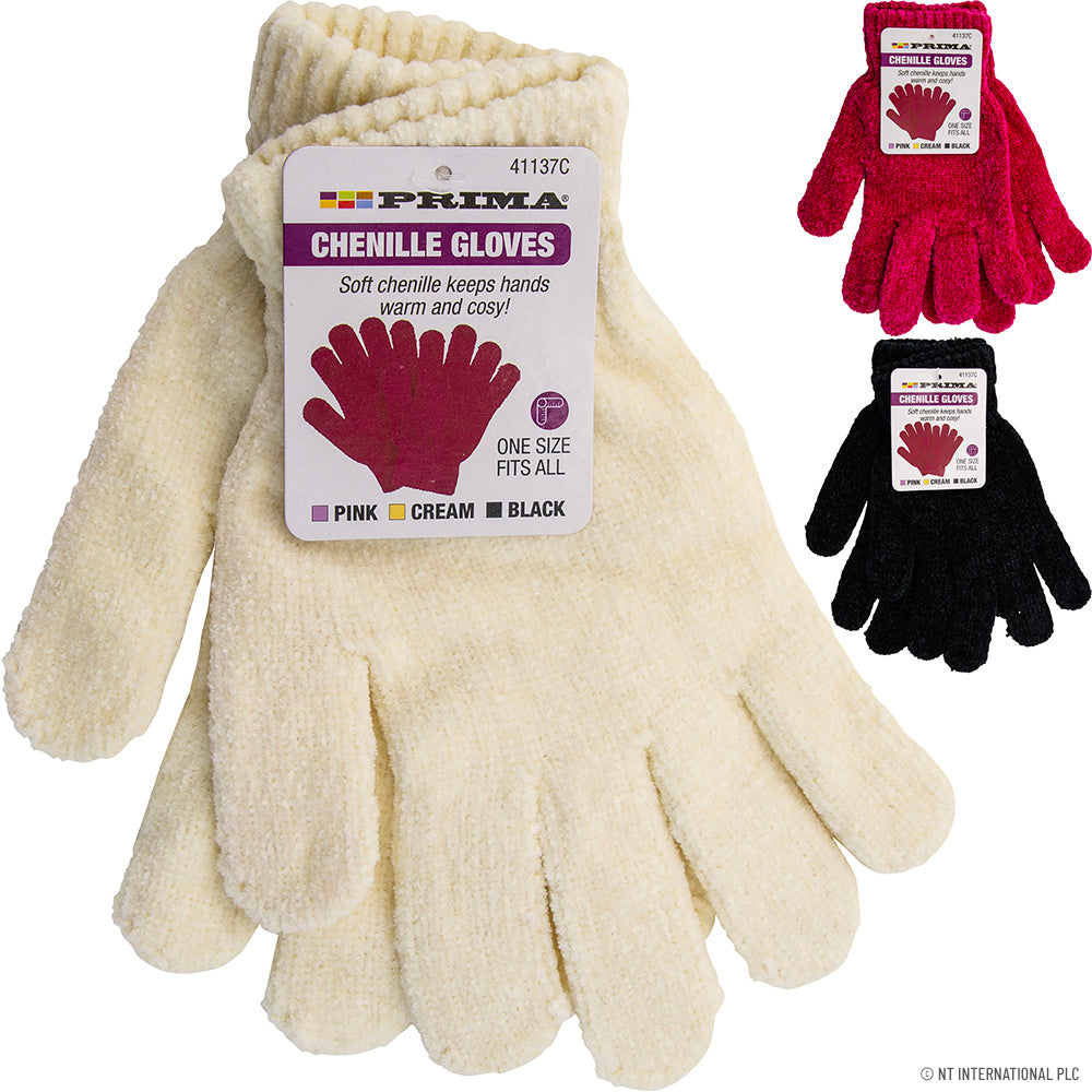 Chenille Gloves-Black