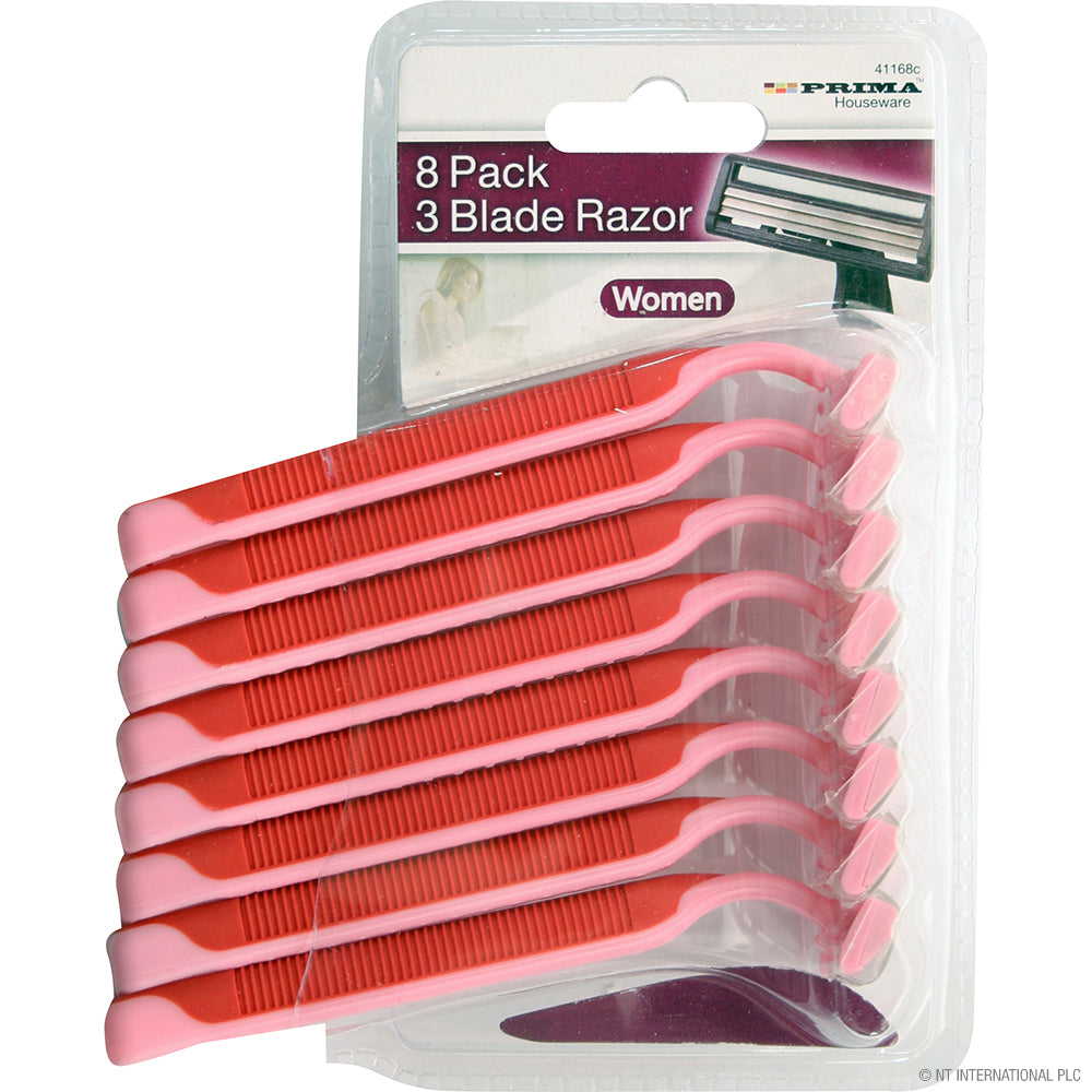 Peak Kit 8pc Ladies Triple Blade Razor - Pink - Peak Kit