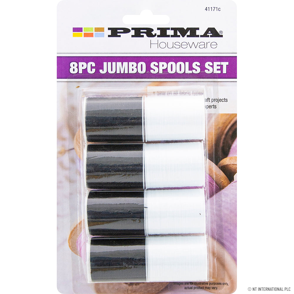 Peak Kit 8pc Jumbo Spool Sewing Thread White/Black - Peak Kit