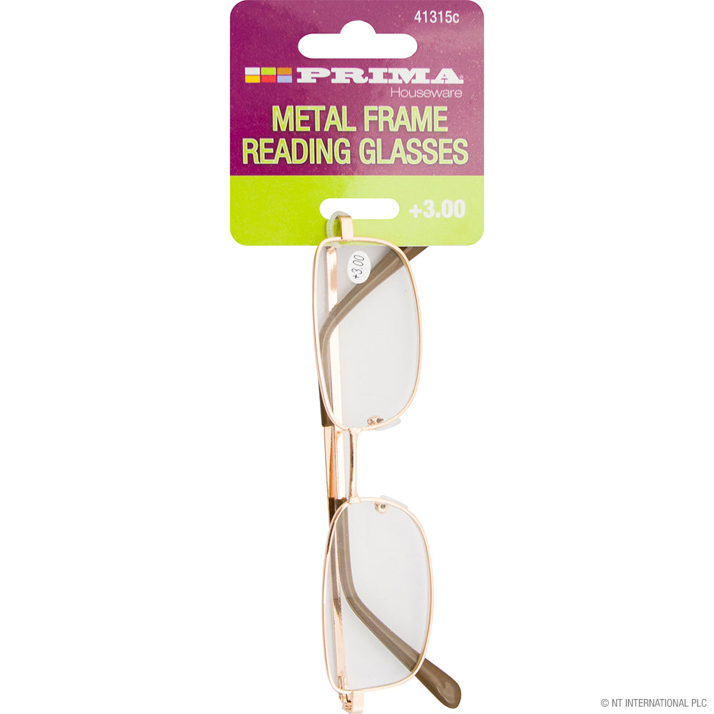 +3.00 Reading Glasses - Metal Frame