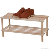 2 Tier Shoe Rack - Natural 74 x 29.5 x 26.5cm