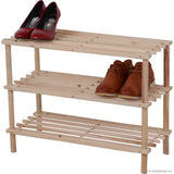 3 Tier Shoe Rack - Natural 74 x 48.5 x 26.5cm